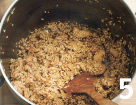 Preparacion de Risotto de Pollo con Azafrán - Paso 5