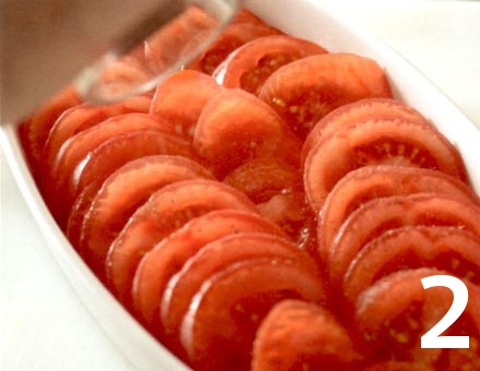Preparacion de Receta de Cocina: Gratinado de Tomates y Mozzarella - Paso 2