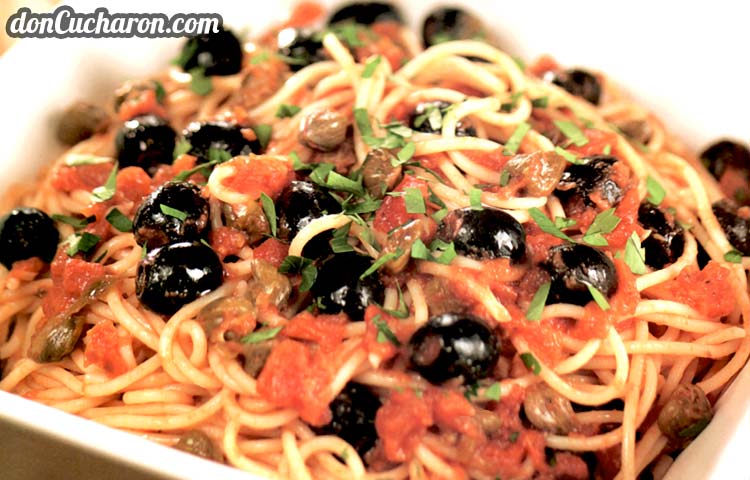 Receta de Cocina paso a paso: Spaghetti alla Puttanesca